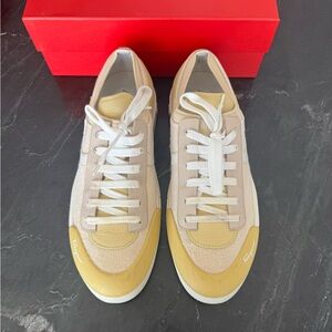 Salvatore Ferragamo Beige and Yellow Men's Sneakers